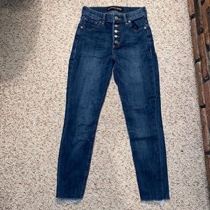 Express Cropped High Rise Button Up Jeans